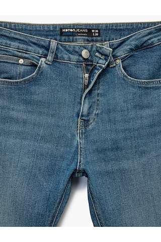 Koton Pamuklu Normal Bel Skinny Fit Jean Pantolon - Michael Jean Orta İndigo 6wam40028nd İndigo