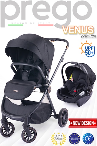 Prego Venüs Premium Travel Sistem UV Tenteli Travel Sistem Bebek Arabası