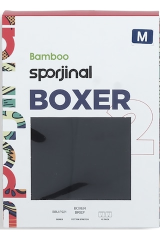 Sporjinal Erkek Siyah 2'li Boxer Bbu-p221 Siyah