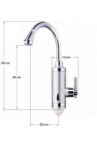 Elektrikli Sıcak Musluk Ani Su Isıtıcı Termal Şofben Musluk Asg4s GÜMÜŞ