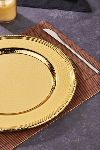 Cooker Lüx Model Metal Sunumluk Supla 33 Cm Sarı