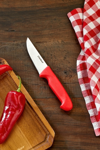Cooker 25 Cm Paslanmaz Çelik Kasap Bıçağı Kırmızı Ckr4596