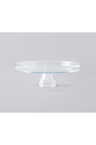 Ayaklı Şeffaf Cam Sunum Tabağı 21 Cm