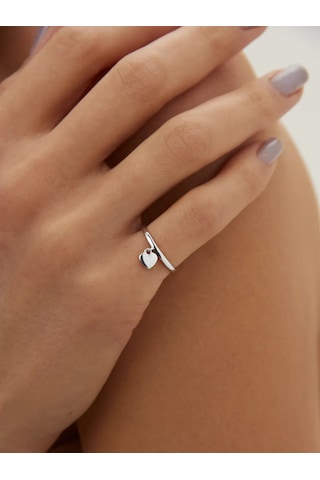 Serebro Rossii 925 Ayar Gümüş Kolye, Kalp Kolye Ucu 36670292 Gri