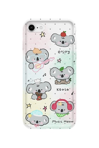 İphone 6 Uyumlu Baskılı Şeffaf Telefon Kılıfı Koleksiyon: Cute Animals 8