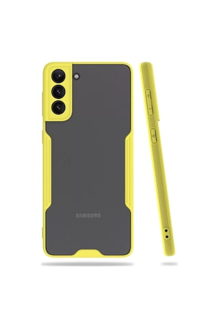 Samsung Uyumlu Galaxy S21 Plus Kılıf Platin Silikon - Sarı Diğer