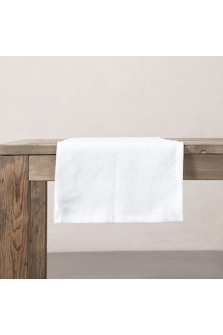Mudo Home Whıtney Keten Runner Beyaz 40x130