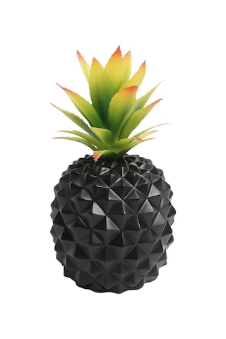 Homyl Reçine Ananas Süs Ev Dekorasyonu Nesnesi Masaüstü Siyah Orta