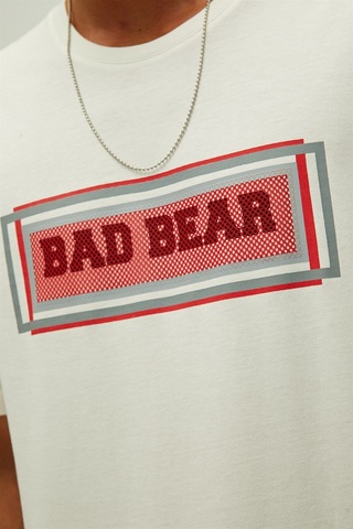 Bad Bear Mesh Erkek T-Shirt-23204 Beyaz