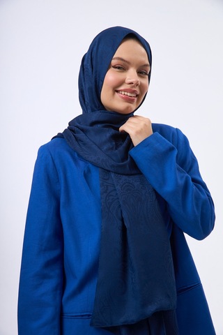 Mirsoy Scarf Velora Modern Desen Şal Lacivert