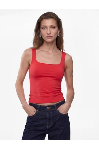 Koton Slim Fit Yuvarlak Yaka Kolsuz Top Kırmızı 6sak10291ek