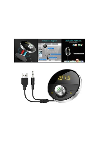 Homyl Araba Mp3 Çalar Kablosuz Bluetooth 4.1 Fm Radyo Gümüş