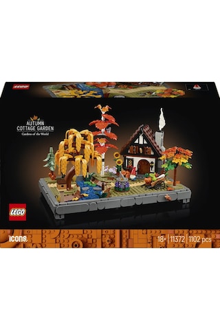 LEGO® Icons Sonbahar Bağ Evi Bahçesi 11372 – Yetişkinler için Mevsimlik Çiçekler İçeren Yaratıcı Model Yapım Seti (1102 Parça)