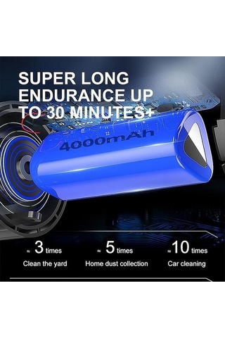 Maoyaya Siyah Kablosuz Araba Elektrikli Süpürge, Yüksek Güçlü Mini El Süpürgesi, Otomatik Ev Süpürge Siyah