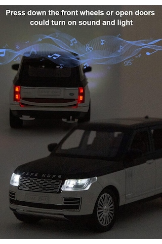 Scowetto Range Rover Land Jip Tarzı Araba Diecast Model Araba 1:24 Siyah Range Rover Model Diecast Araba