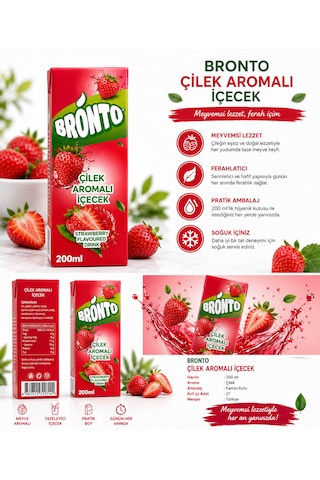 Çilek Aromalı İçecek 200 Ml X 27 Adet Koli