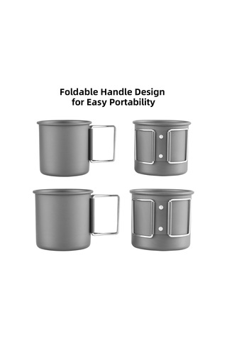 Ranyeek Outdoor Kamp Alüminyum Bardak Seti 450ml+250ml İçin Çelik Kollü Kahve Filtre Aleti, Sıcak/soğuk İçecekler İçin Dayanıklı Tasarım Çok Renkli