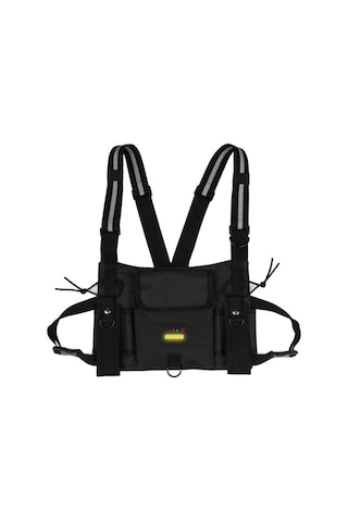 Vkemall Gece Uyarı Işıklı Askeri Outdoor Yelek, Çok Fonksiyonlu Depolama, Ayarlanabilir, Güvenlik Patrulü, Çalışanlar İçin, Pil Dahil Değil