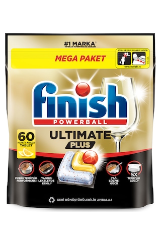 Finish Ultimate Plus Bulaşık Makinesi Deterjanı Kapsül Tablet Limon 60 Adet