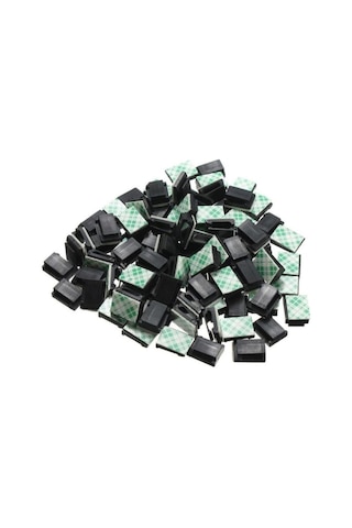 Kendinden Yapışkanlı Araç Montaj Kelepçesi Gps Veri Kablosu Işık Kablosu Siyah Tek Beden 100 Adet