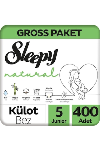 Sleepy Natural Külot Bebek Bezi 5 Beden Gross Paketi 100x4 400 Adet 5 Numara