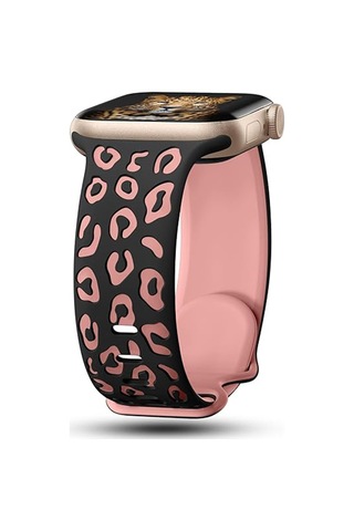 Watch 10 42mm Mkst Krd-140 Silikon Kordon Strap Kayış - Siyah-pembe