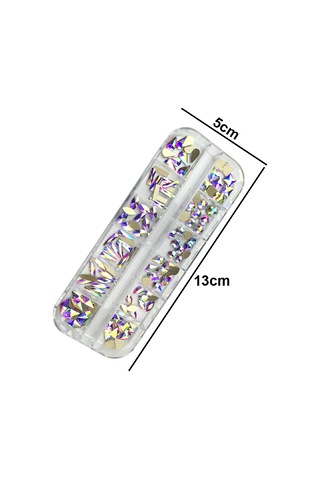 3 Boyutlu Tırnak Sanatı Yapay Elmasları, Kendin Yap Tırnak Sanatı Dekorasyonu İçin Düz Kristal Taşlar