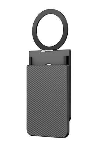 Lenyes Lmw103 Sürgü Tasarımlı Magnetik Aramid Fiber Metal Standlı Kartlık Siyah