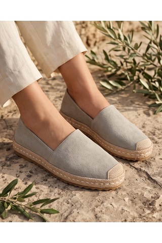 Futsishoes Lucıa Açık Gri Hakiki Süet Deri Dikiş Detaylı Kadın Espadril Futsishoes Lucıa Açık Gri Hakiki Süet Deri Dikiş Detaylı Kadın Espadril