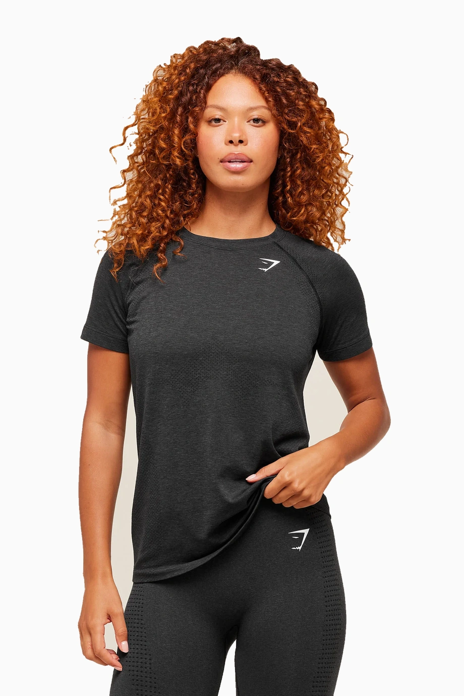 Gymshark Vital Seamless 2.0 Hafif Kadın Siyah Spor Tişörtü