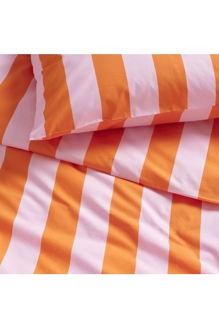 Ikea Slanhöstmal Tek Kişilik Nevresim Takımı 150 X 200 Cm Pembe - Turuncu