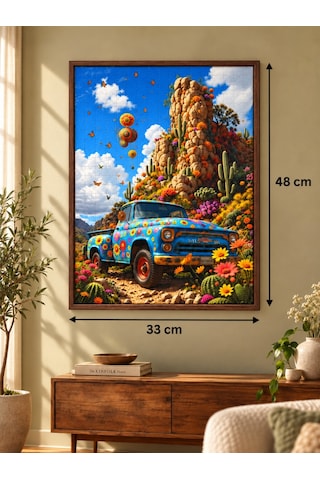 500 Parça Çiçekli Kamyon Puzzle Eğitici Ve Eğlenceli Yüksek Kalite Baskılı 48 X 33 Puzzle