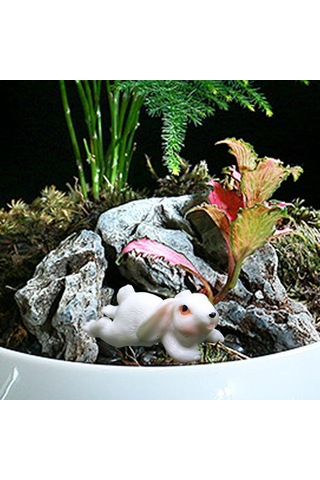 Homyl Tavşan Heykeli Bahçe Hayvan Canlı Romantik Atmosfer