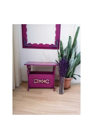 Flört Rengi Gazetelikli Sehpa Fuşya