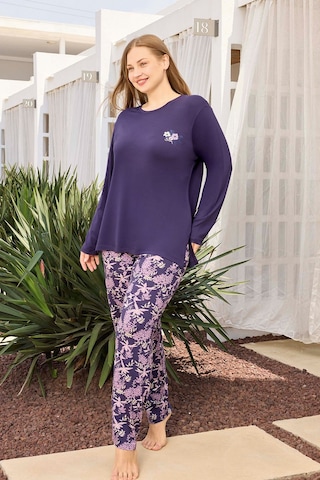 Aydoğan Kadın İnci Büyük Beden Lavanta Moru Pijama Takımı 0499 Mor