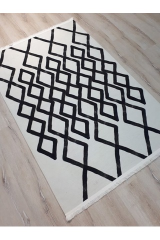 Doğuş Oslo 8222 Beyaz Siyah Kilim 120X180 Cm