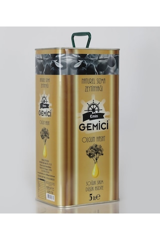 Emin Gemici Olgun Hasat Soğuk Sıkım Natürel Sızma Zeytinyağı 5 L