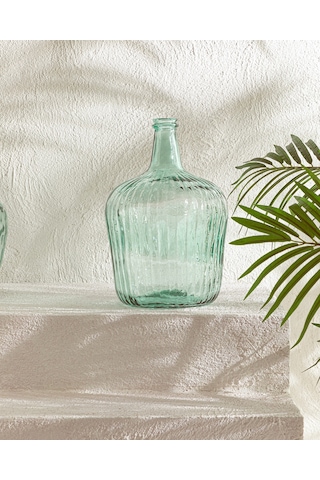 English Home Recycled Demijohn Cam Vazo Yeşil Yeşil