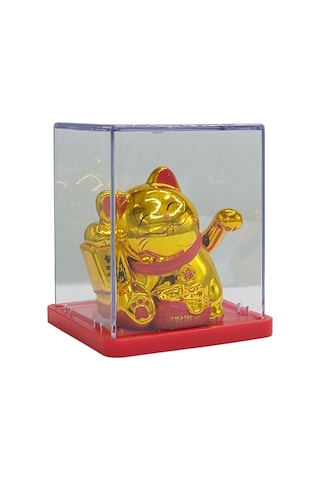 Maneki Neko El Sallayan Mini Şans Kedisi Gold Solar Güneş Enerjili 5x5cm Y7gld07