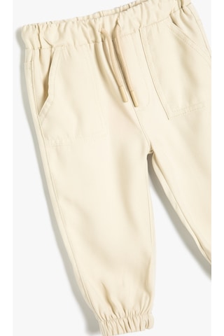 Koton Basic Jogger Pantolon Viskon Kumaş Bej 4smb40005tw Ekru