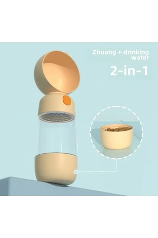 Pribor Evcil Hayvan 400+180 Ml Su Ve Mama Hazneli Taşınabilir Seyahat Suluğu