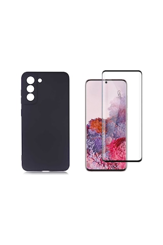 Samsung Galaxy Uyumlu S21 Fe İle Soft Yumuşak Telefon Kılıfı Ve 5d Tam Kaplayan Cam Ekran Koruyucu