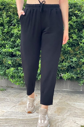 Rovebella Kristal Siyah Rahat Kesim Penye Pantolon