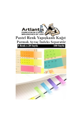 Kendinden Yapışkanlı Ayraç Postit 5 Renkli 1 Adet Yapışkanlı Not Kağıdı Transparan Parmak Ayraç İndeks Seperatör 5 Li Mini
