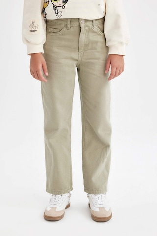Defacto Kız Çocuk Straight Fit Düz Geniş Bol Paça Cepli Pamuklu Pantolon C7472A824AUGN497 Yeşil
