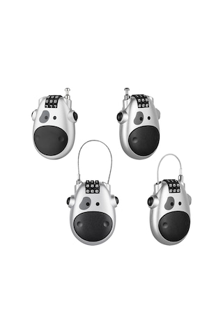 Geeroyoo Gümüş Renkli Geniş Kullanimlı Çelik Tel Kablolu Şifreli Kilit - Moto Kask, Bagaj, Kayak Ve Araç Kıyafeti İçin Uygun Gümüş