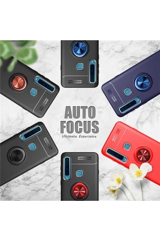 Samsung Uyumlu Galaxy A9 2018 Kilif Yüzüklü Tam Korumali Silikon Kapak 418530538