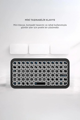 Özel Seri Ses Cihaz Cep Kablosuz Klavye Rgb M7 Siyah