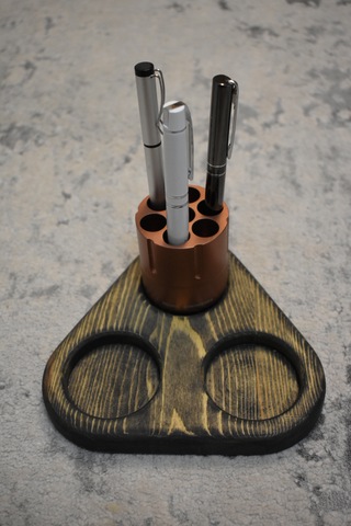 Alüminyum Revolver & Ahşap Tasarım Kalemlik Tıtan Copper & Bl