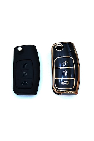 Ford Focus,fiesta,mondeo,cmax,courier Nano Yüksek Kalite Kumanda Kılıfı 3 Buton Siyah